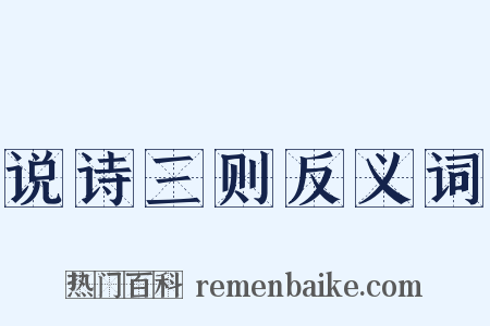 说诗三则反义词是什么意思的图片